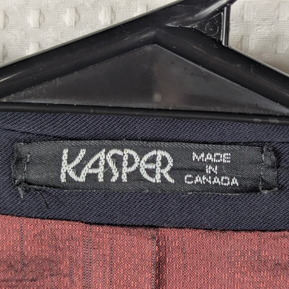 Kasper 44R Blazer Mens Navy Wool Double Breasted Gold Button Made in Canada - Picture 3 of 7